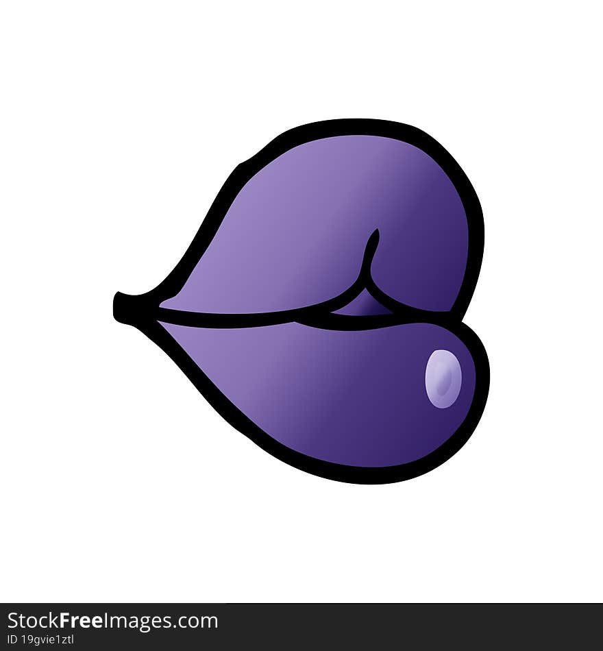 cartoon doodle purple lips