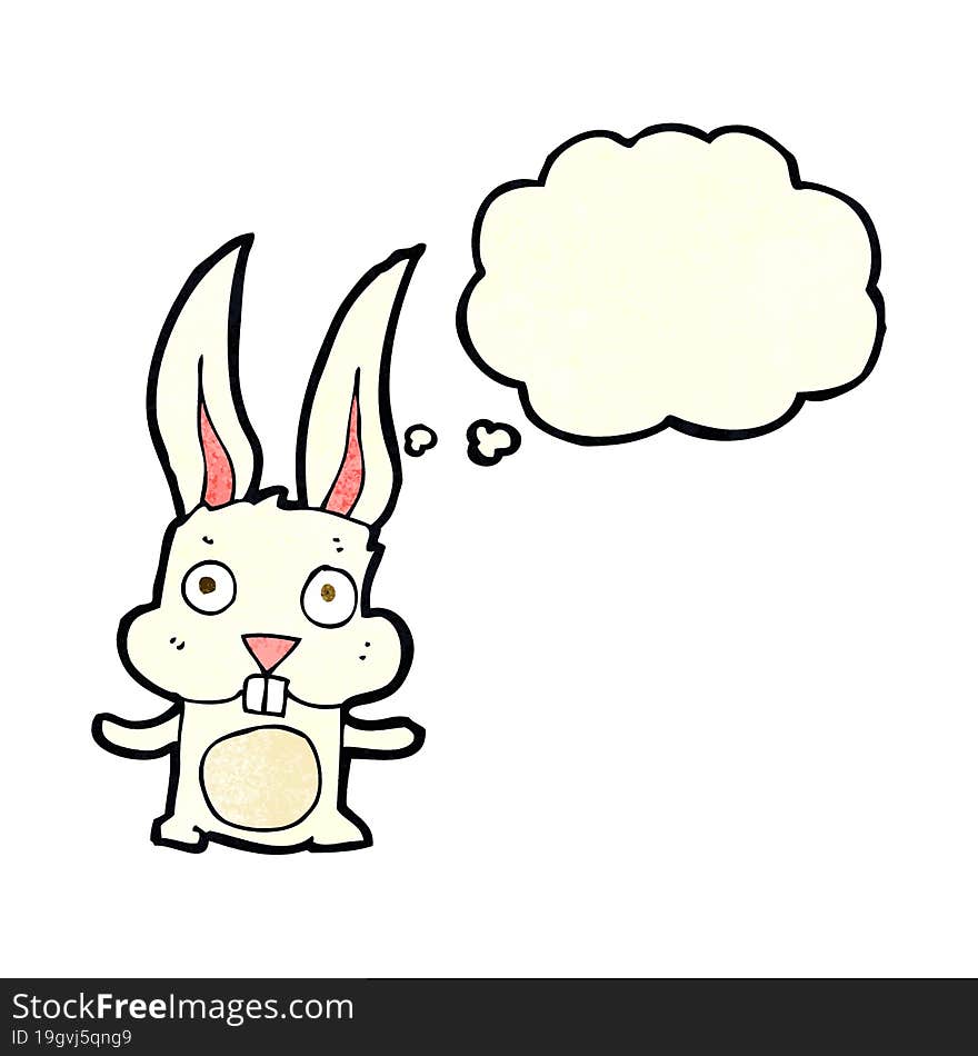 cartoon rabbit with thought bubble