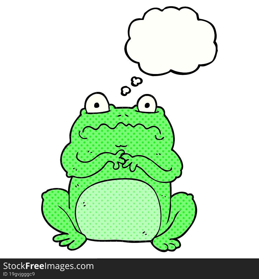 Thought Bubble Cartoon Funny Frog