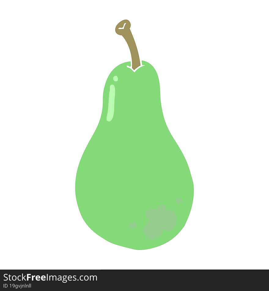 Flat Color Style Cartoon Pear