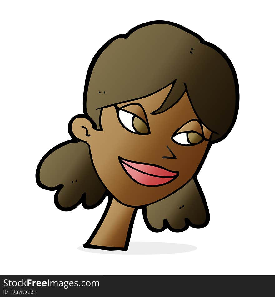 Cartoon Happy Female Face