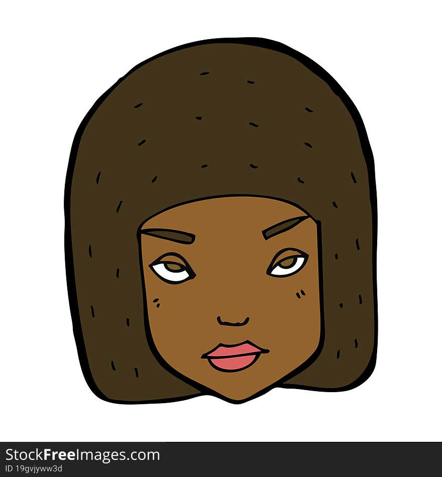 cartoon annoyed female face