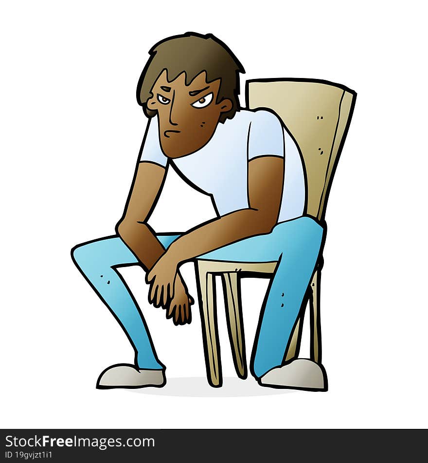 cartoon dejected man