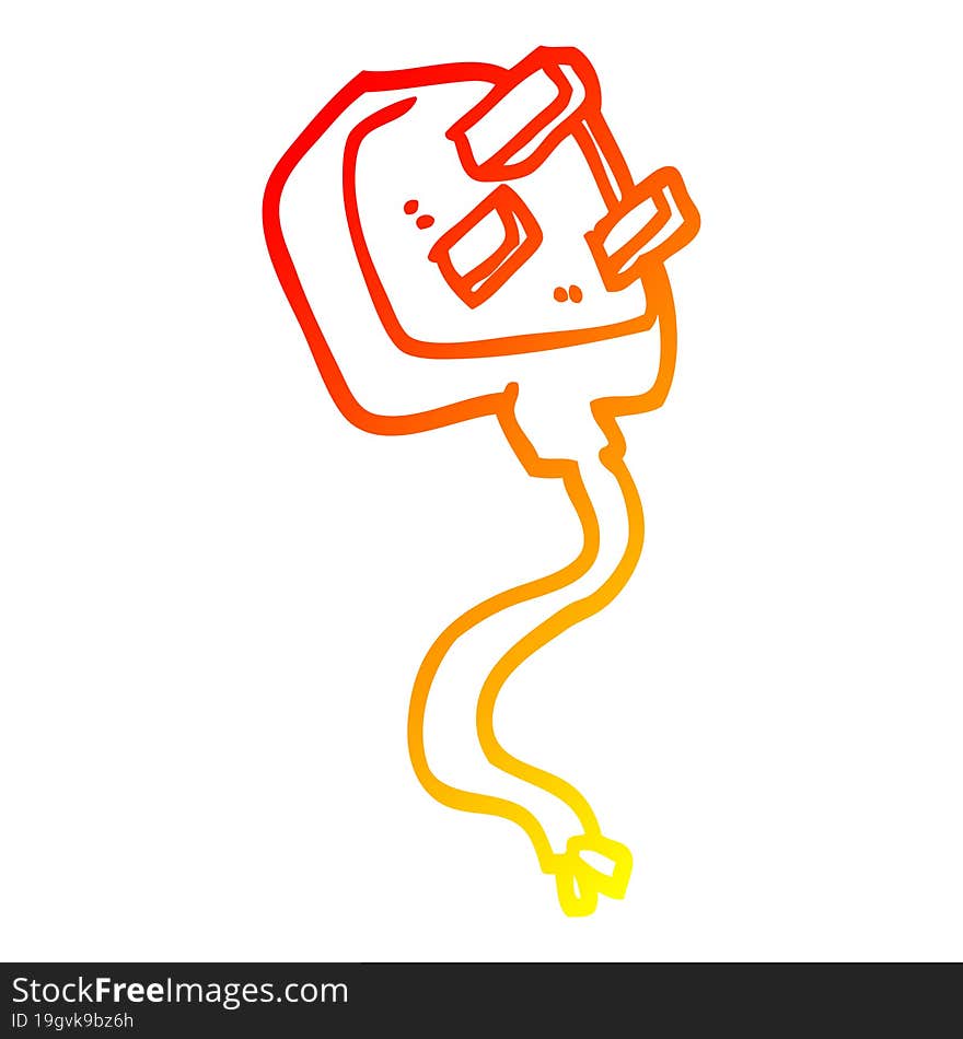 warm gradient line drawing cartoon british plug