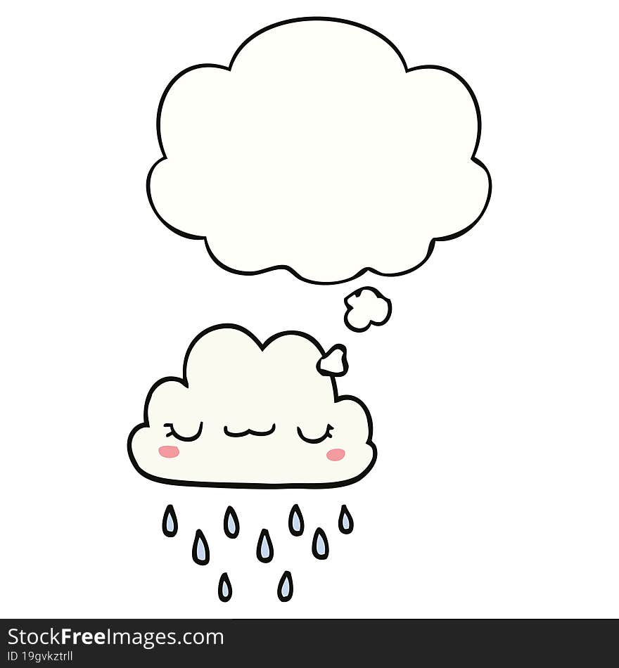 cartoon storm cloud with thought bubble. cartoon storm cloud with thought bubble