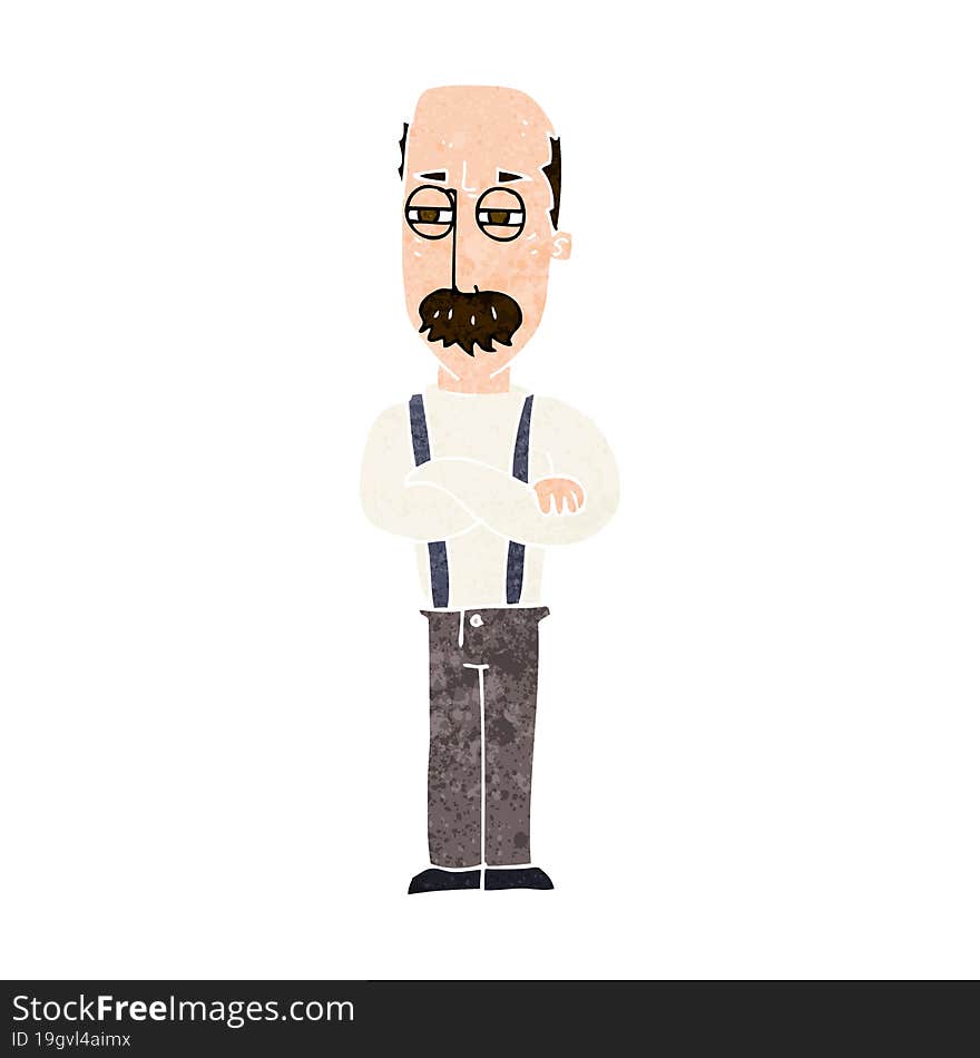 cartoon annoyed old man