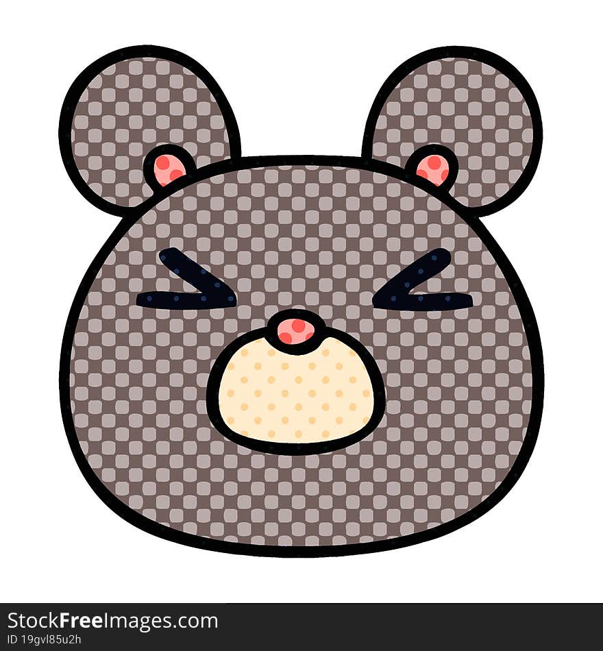 quirky comic book style cartoon mouse face