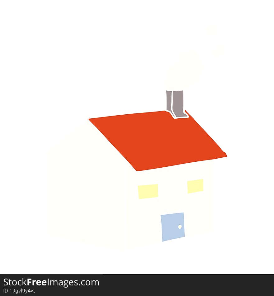 flat color style cartoon house