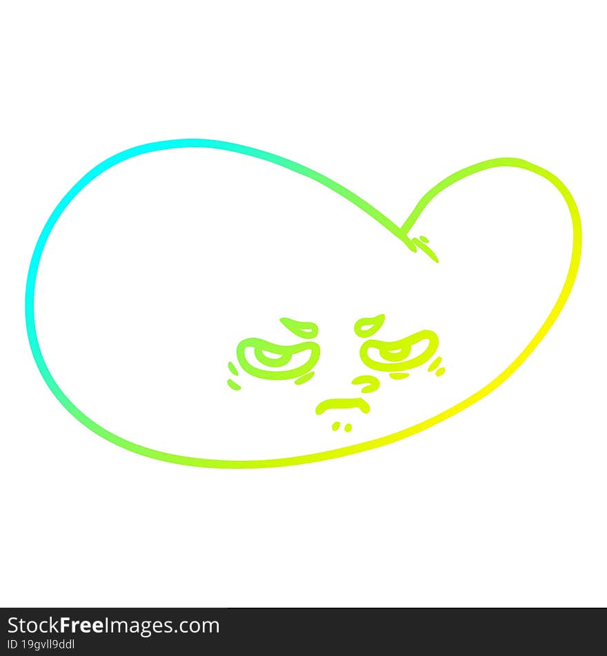 Cold Gradient Line Drawing Cartoon Gall Bladder