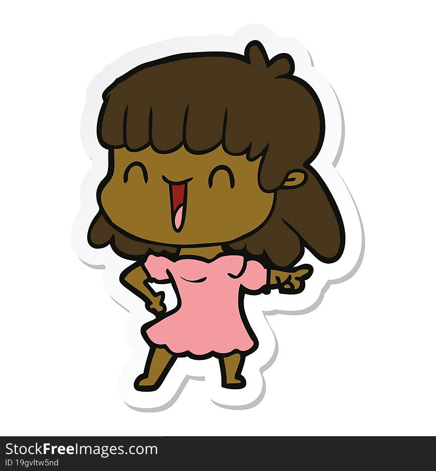 sticker of a cartoon woman