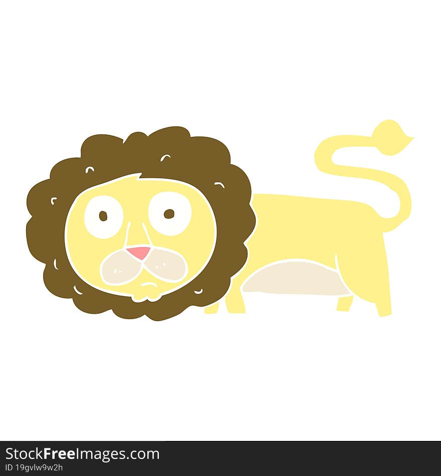 flat color illustration of lion. flat color illustration of lion