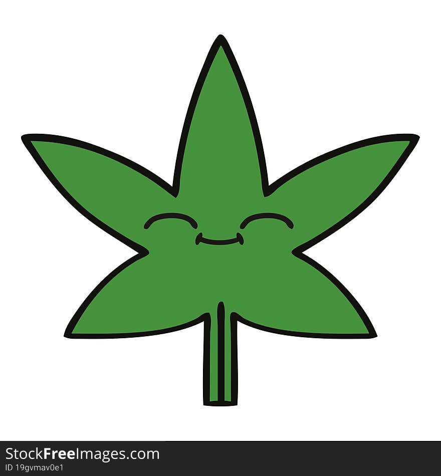 Cute Cartoon Marijuana Leaf