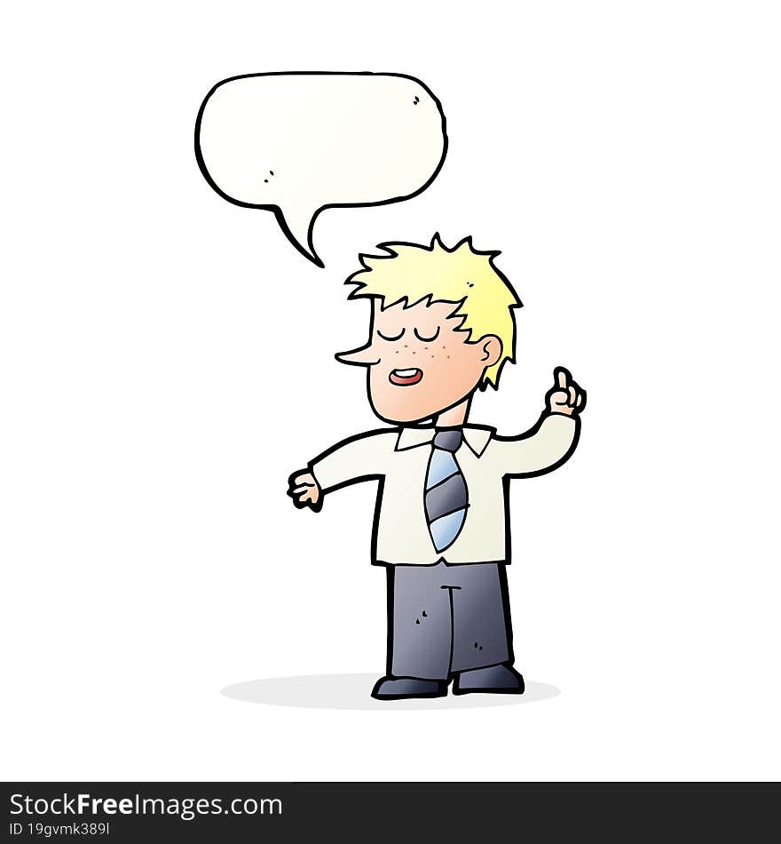 cartoon man with good idea with speech bubble