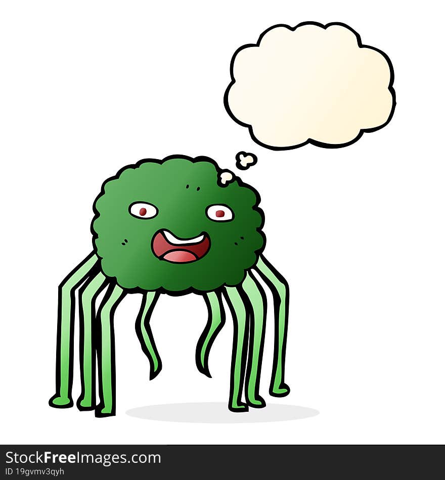 cartoon spider with thought bubble