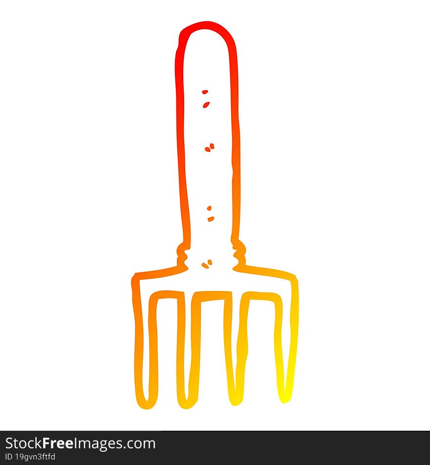 warm gradient line drawing cartoon fork