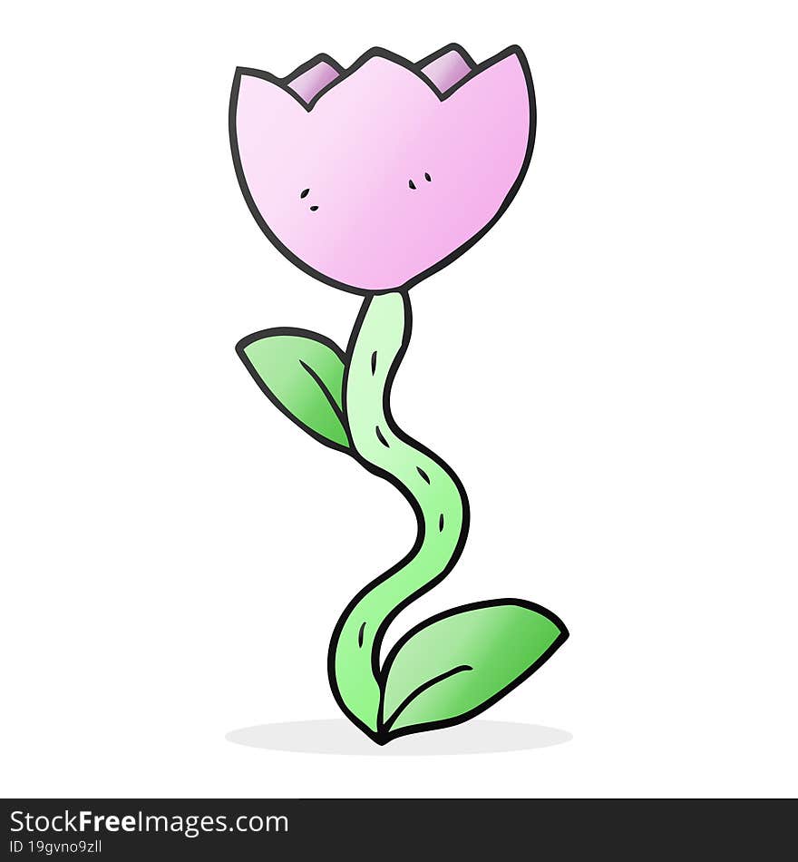 freehand drawn cartoon flower