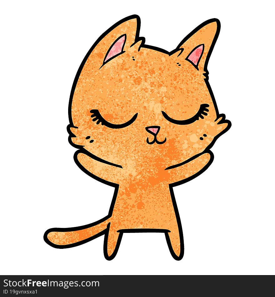 calm cartoon cat. calm cartoon cat