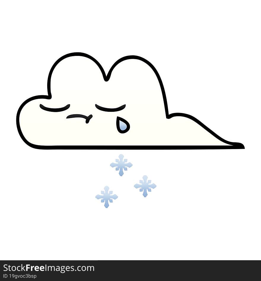 gradient shaded cartoon snow cloud