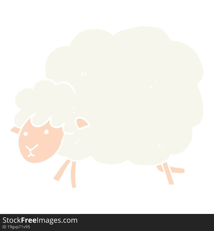 Flat Color Style Cartoon Sheep