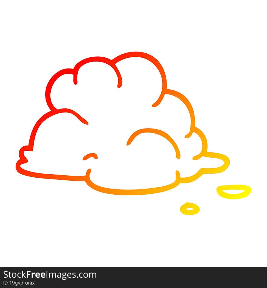 warm gradient line drawing cartoon fluffy white clouds