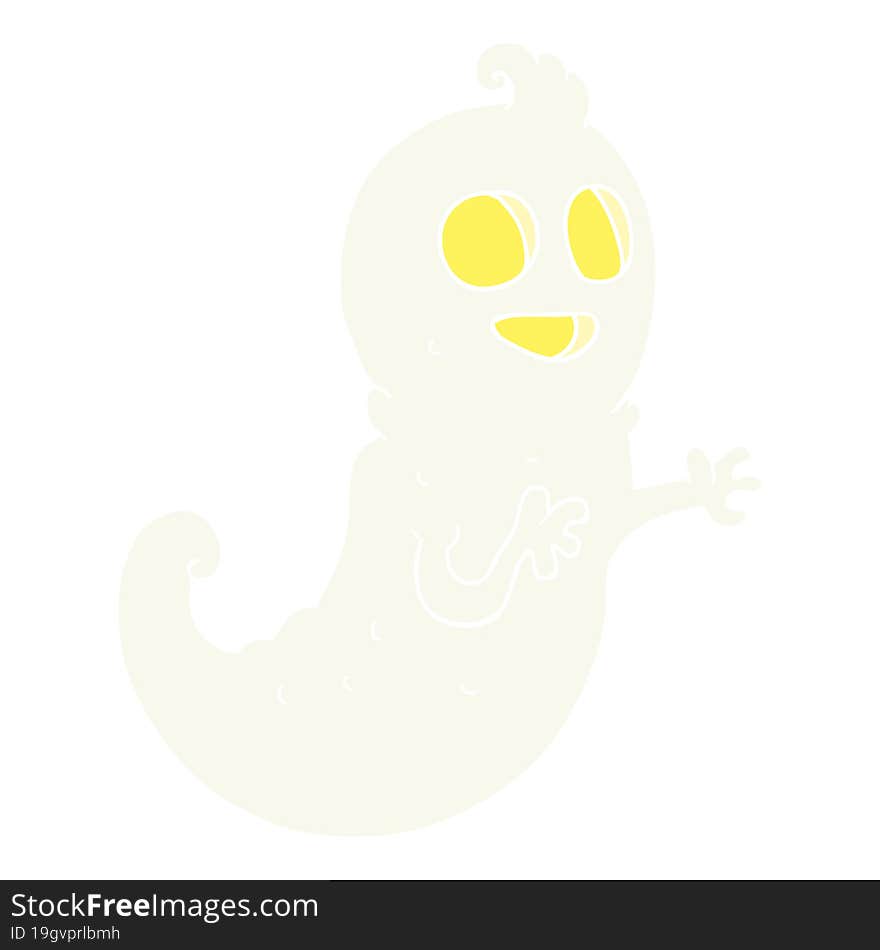 flat color illustration of a cartoon ghost