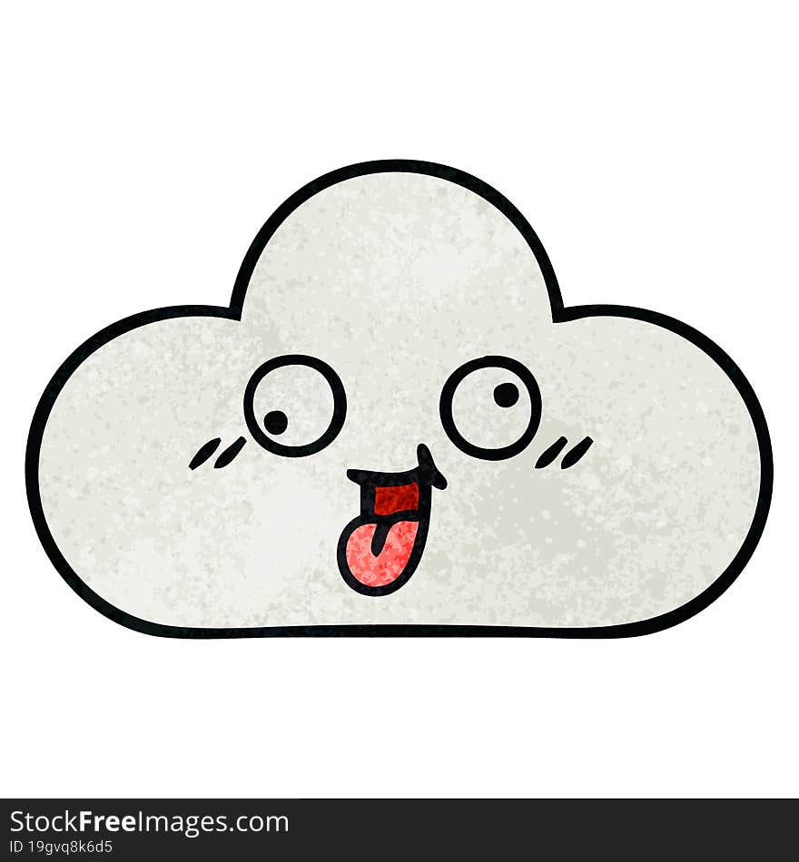 Retro Grunge Texture Cartoon Cloud