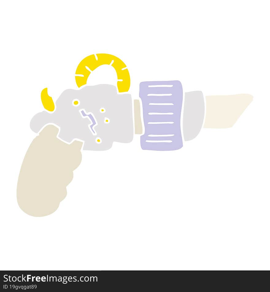 flat color style cartoon ray gun