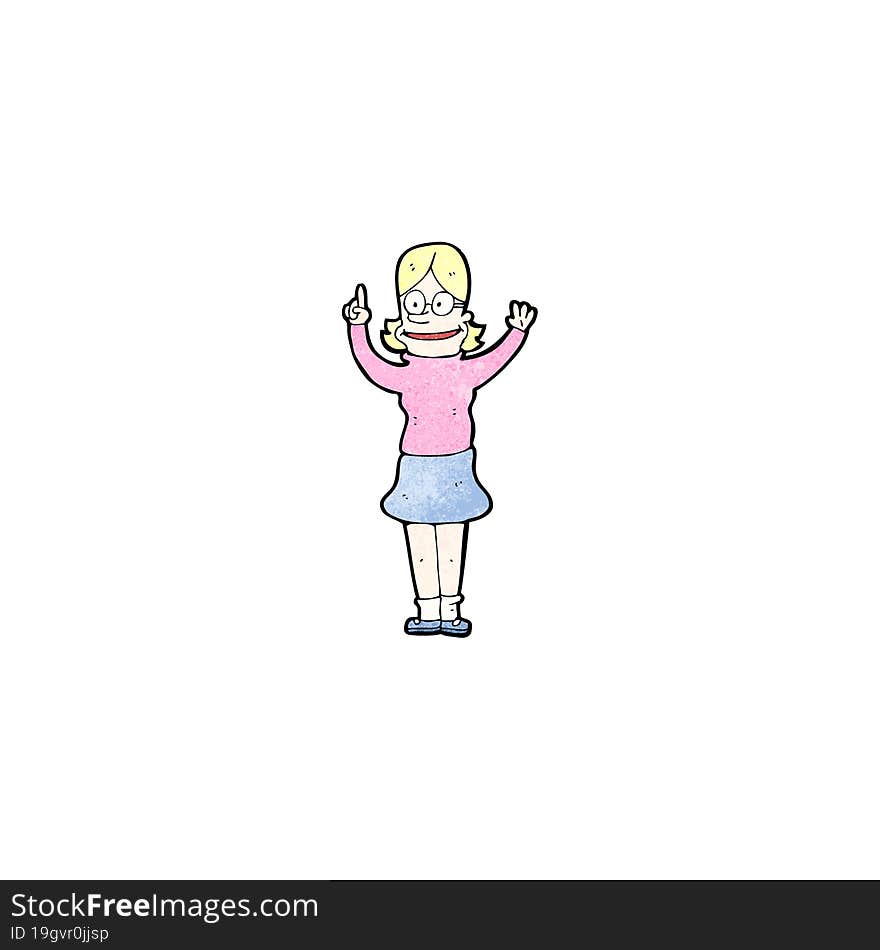 cartoon woman with great idea