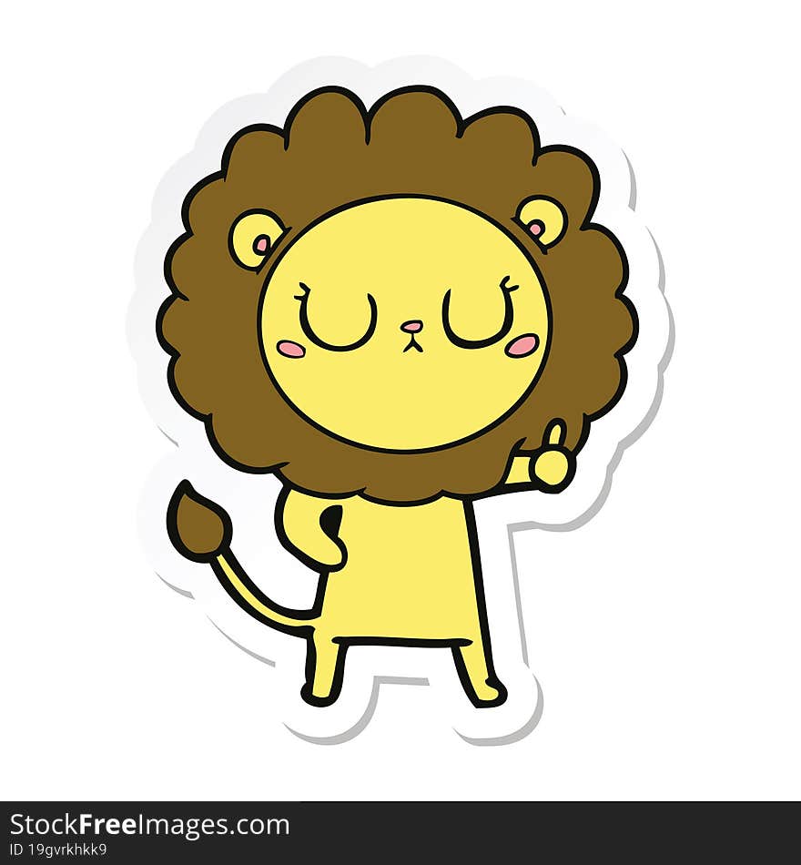 sticker of a cartoon lion