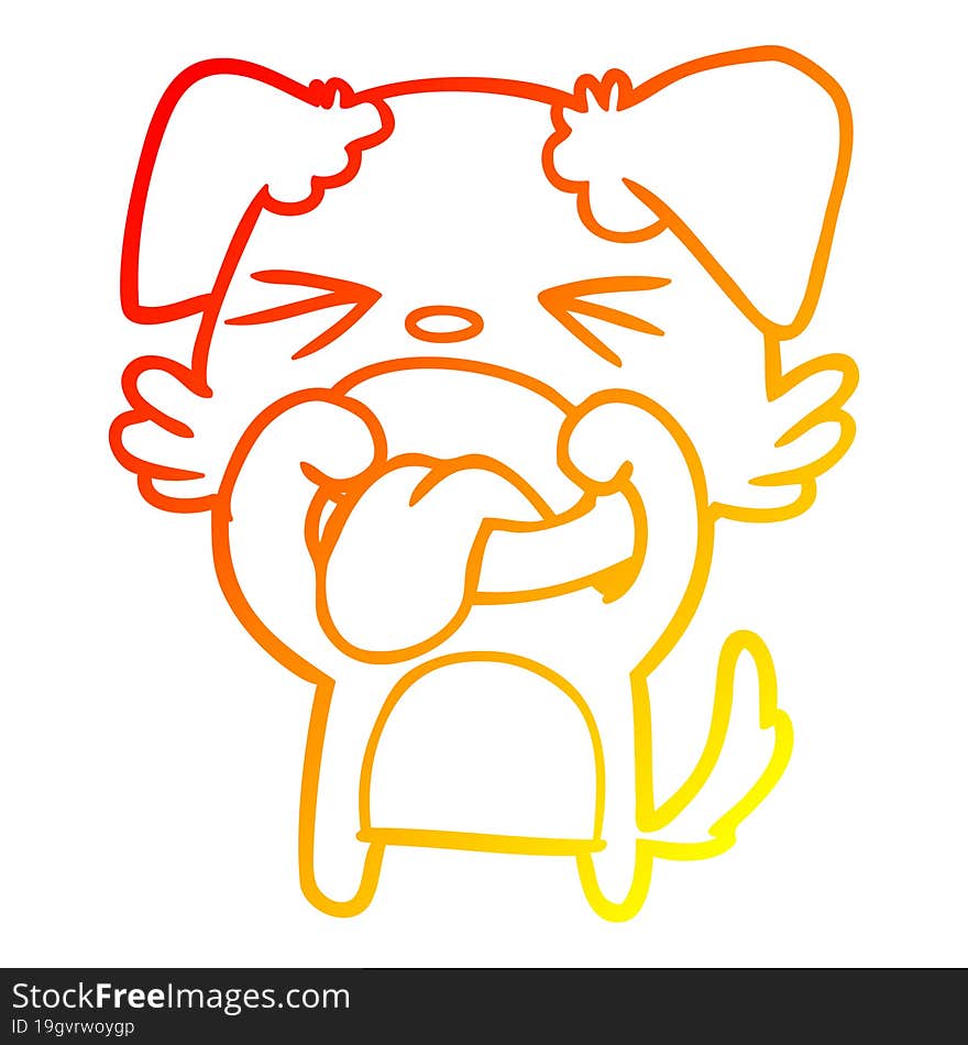 warm gradient line drawing cartoon disgusted dog