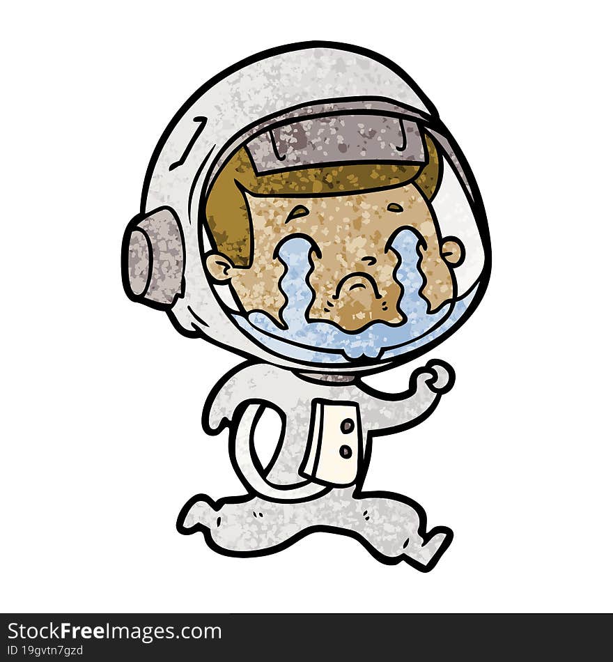 cartoon crying astronaut. cartoon crying astronaut