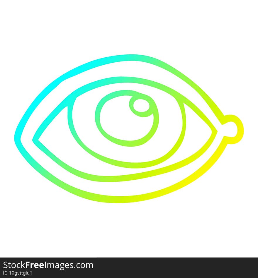 cold gradient line drawing cartoon human eye