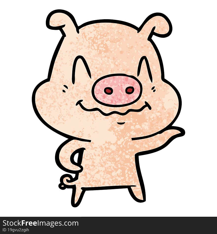 nervous cartoon pig. nervous cartoon pig