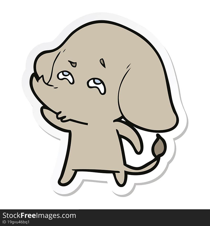 sticker of a cartoon elephant remembering