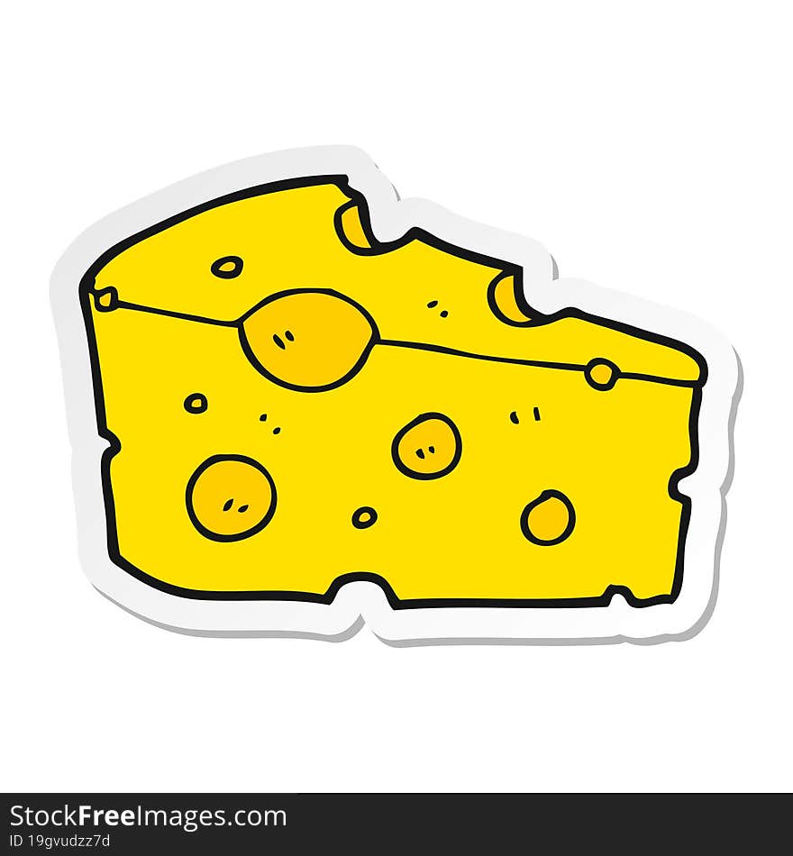 sticker of a cartoon cheese