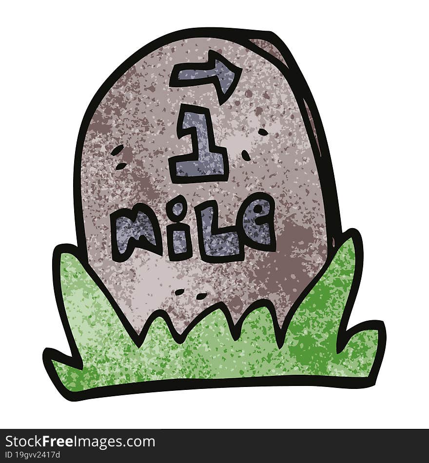 cartoon doodle mile marker