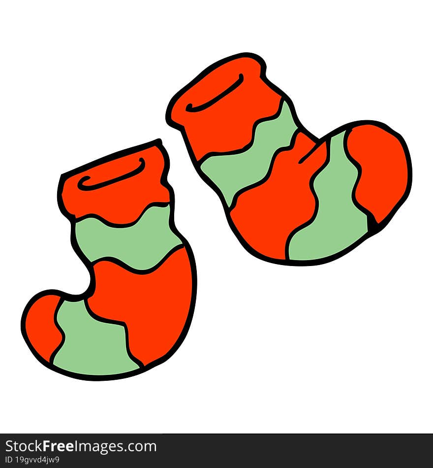 cartoon doodle striped socks