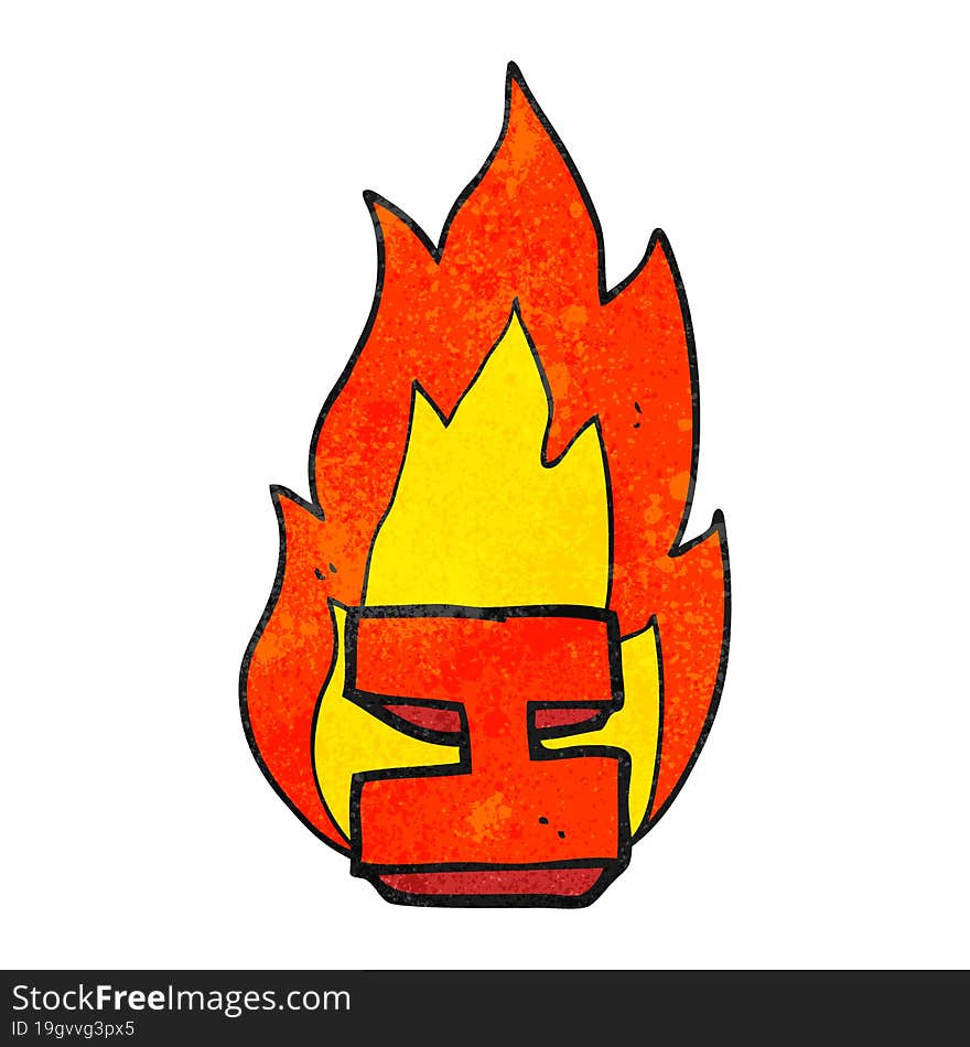 texture cartoon flaming letter I