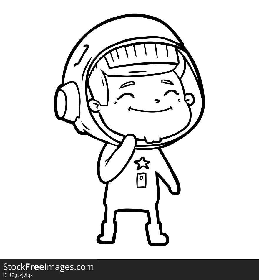 happy cartoon astronaut. happy cartoon astronaut