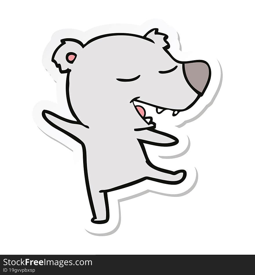 sticker of a cartoon bear