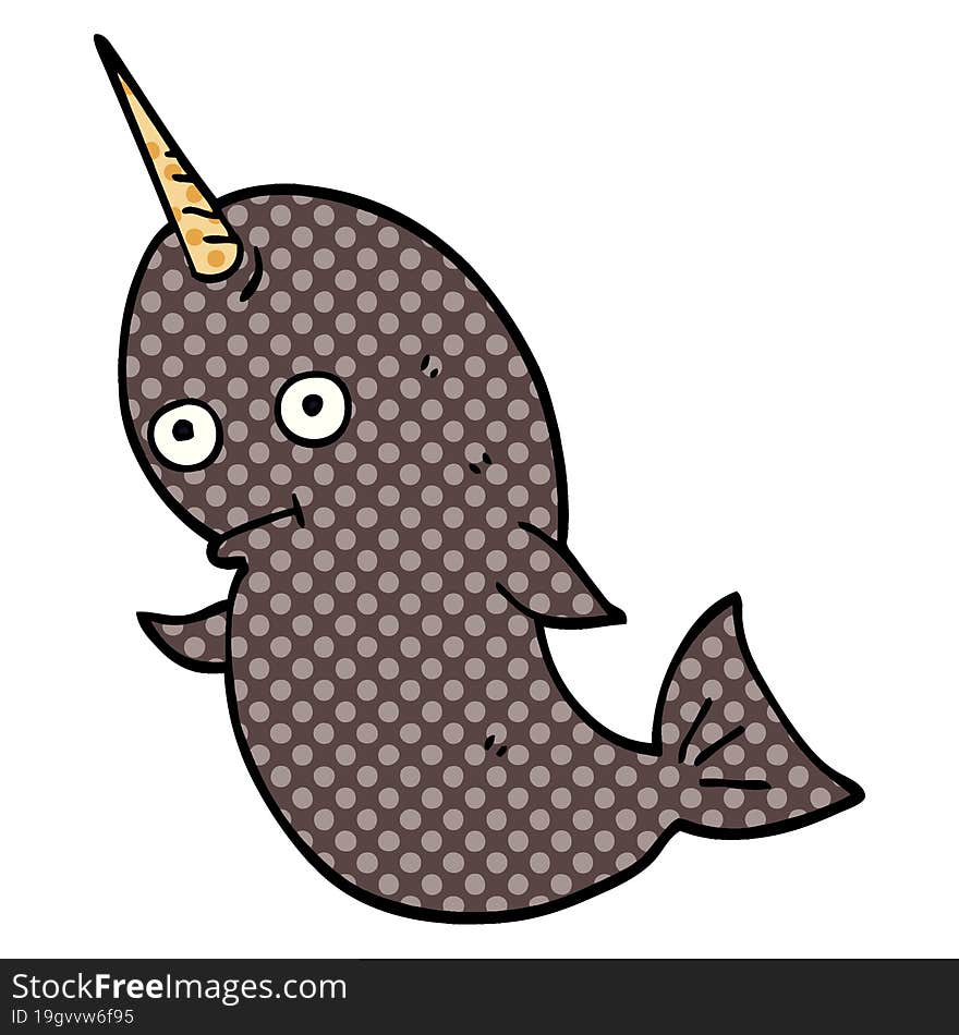 cartoon doodle narwhal