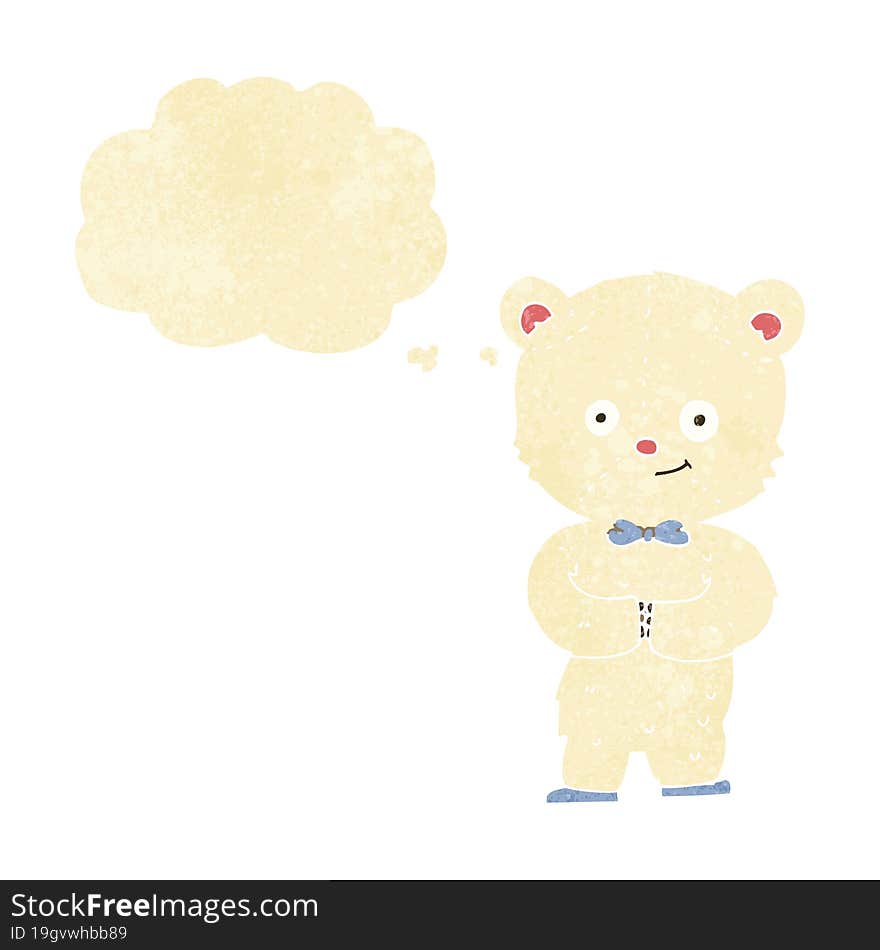 cartoon cute little bear with thought bubble