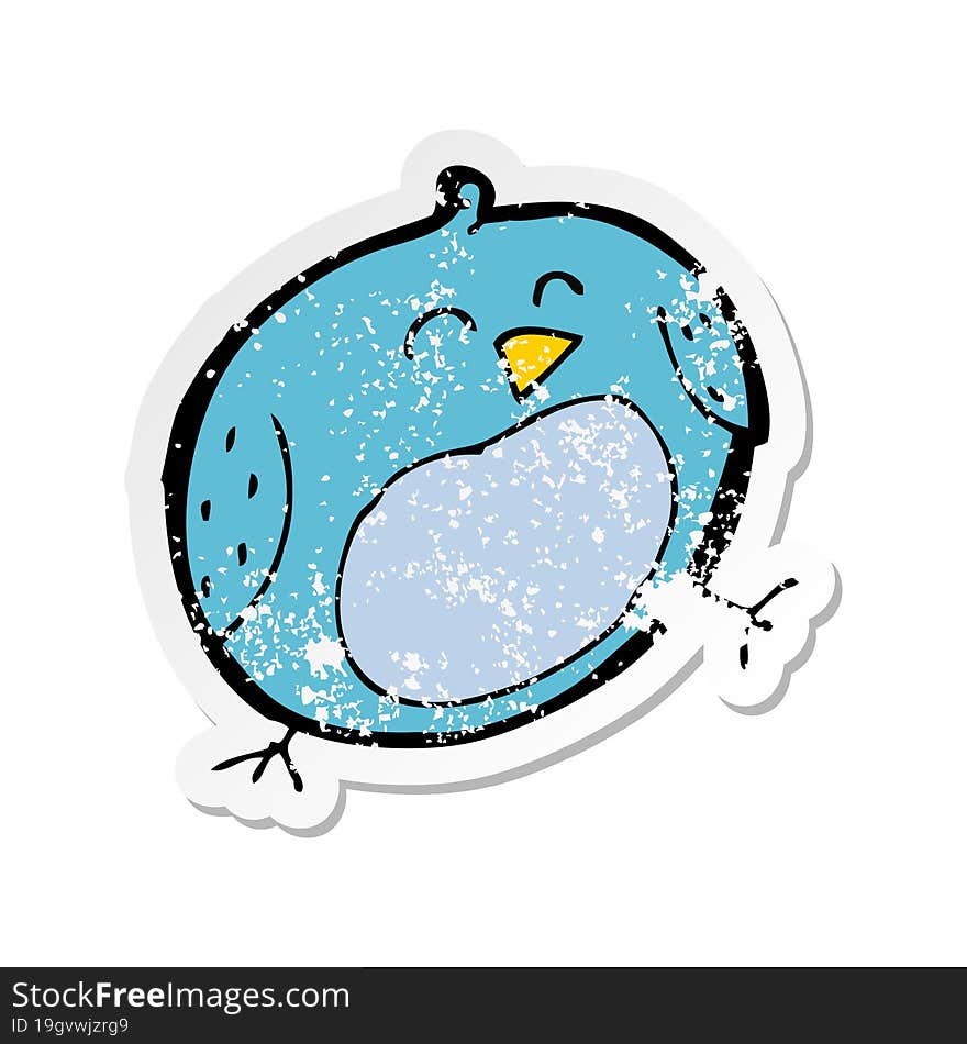 retro distressed sticker of a cartoon bird