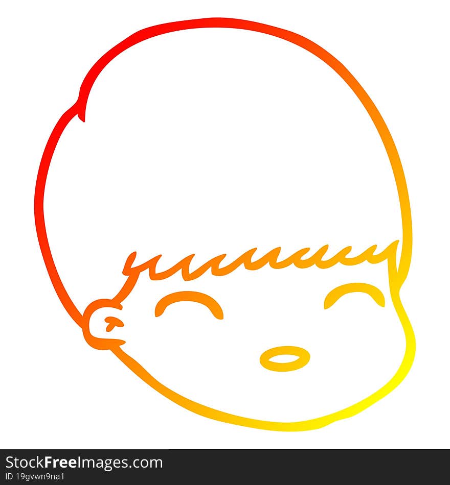 warm gradient line drawing cartoon male face