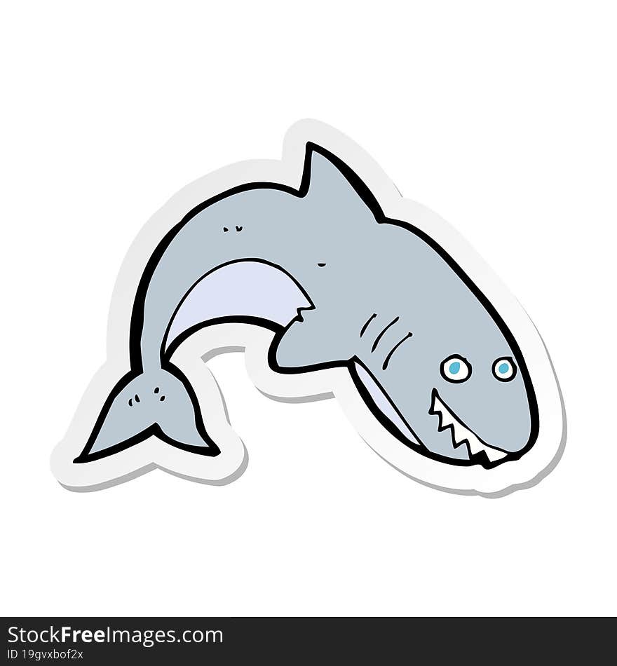 Sticker Of A Cartoon Shark