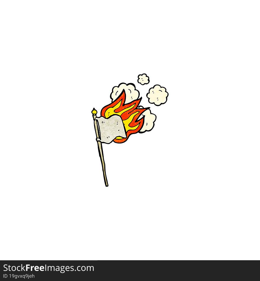 cartoon burning flag