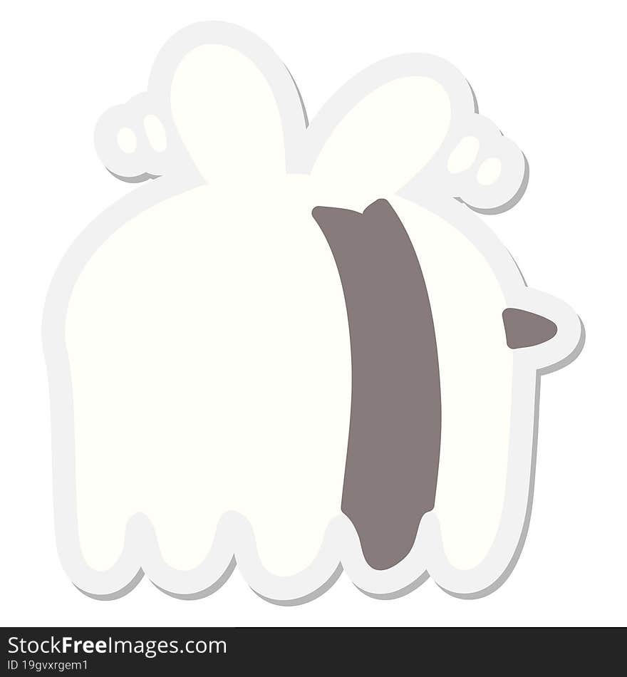 bee in ghost costume sticker