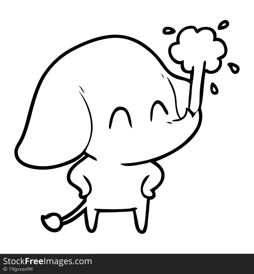 cute cartoon elephant spouting water. cute cartoon elephant spouting water