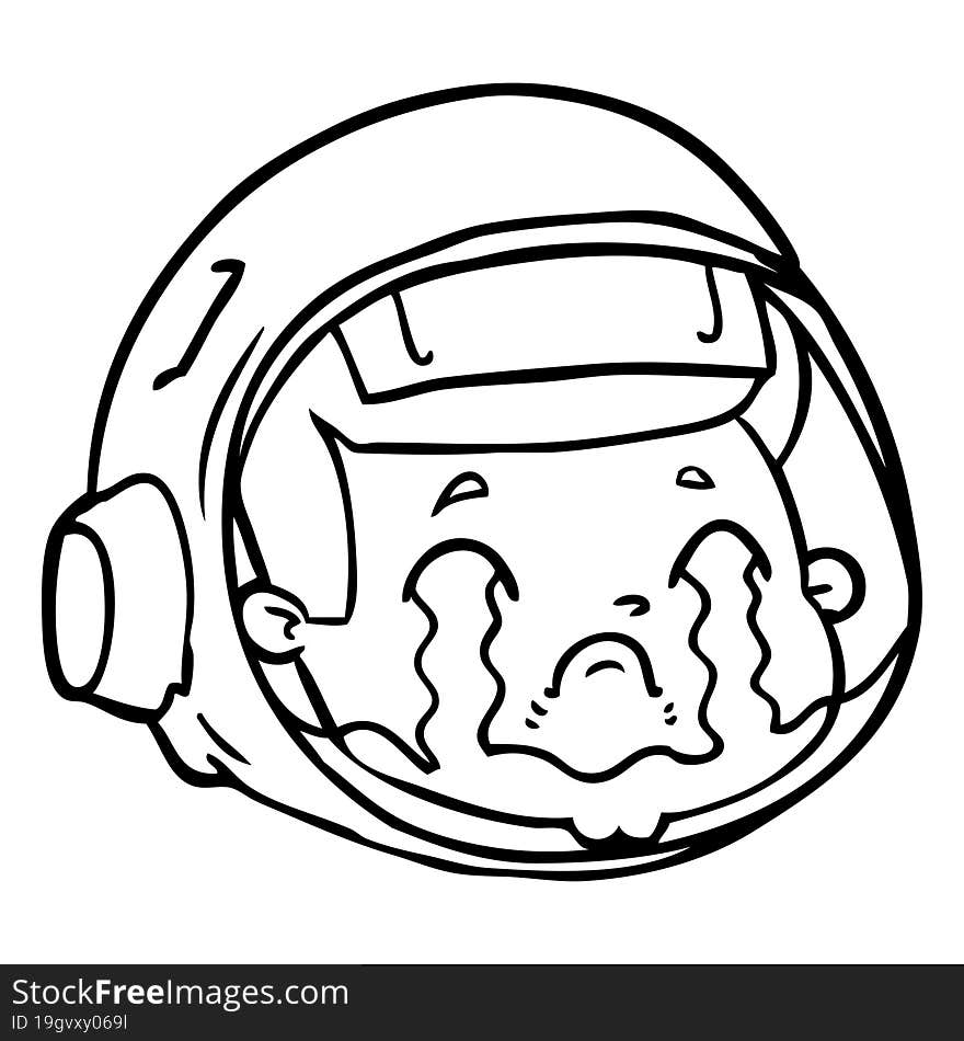 cartoon astronaut face crying. cartoon astronaut face crying