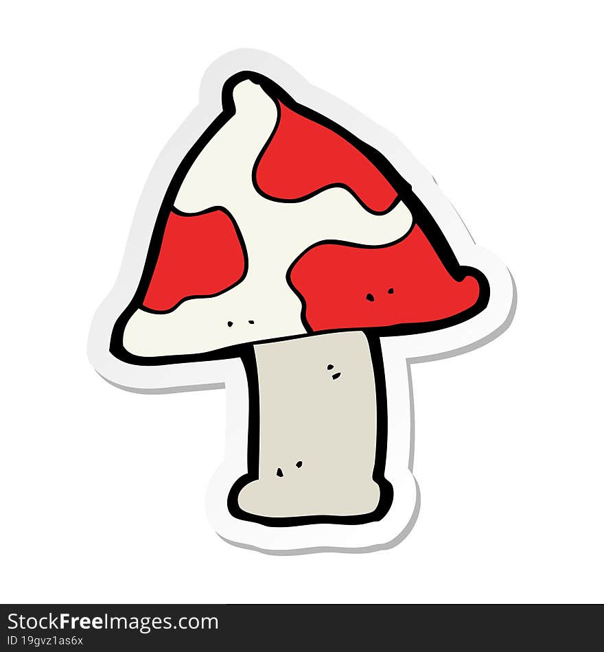 sticker of a cartoon toadstool